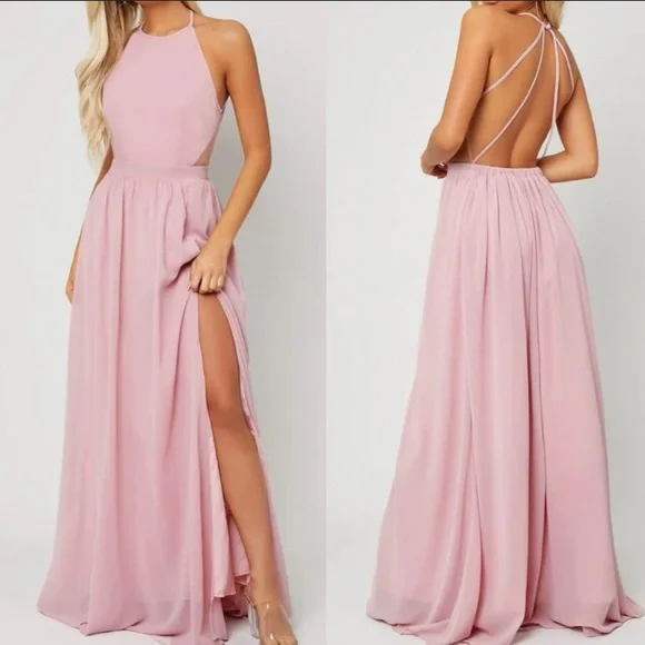 Luxe champagne open back maxi dress - Picture 6 of 16